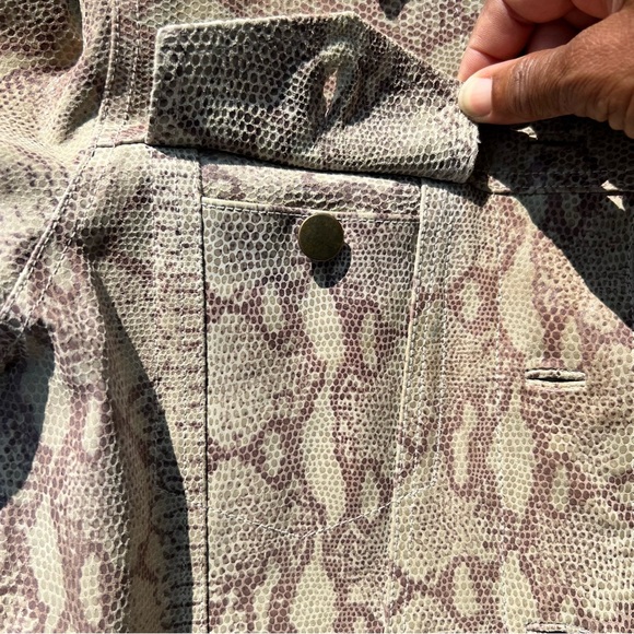Bagatelle Snake Print Leather Jacket (Size 6) Brown Good Condition - Picture 14 of 14